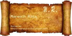 Maresch Rita névjegykártya